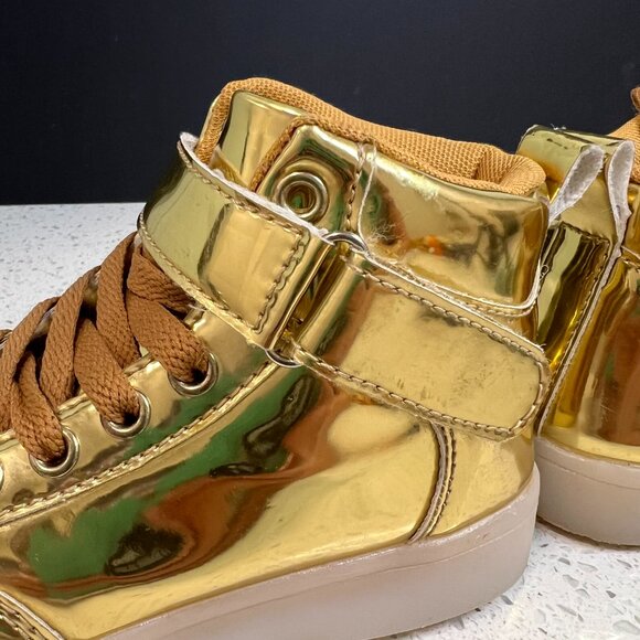 GOLD Rechargeable Solid or Flashing Light Up Shoes - Many options and Colors - Picture 15 of 16
